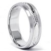 Pompeii3 Mens 14K White Gold Swiss Cut Wedding Band Ring New - 2 of 4