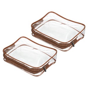 Unique Bargains PVC Transparent Toiletry Bag Cosmetic Pouch with Zipper for Business Travel 2 Pcs - 1 of 4