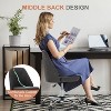 Modern Fabric Armless Adjustable Swivel Office Desk Chairs, Swivel Desk Chair with Wheels, Executive Chair for Home Office-The Pop Home - 3 of 4