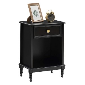 Night Stands  Wood End Table with Storage Drawer and Shelf - 1 of 4