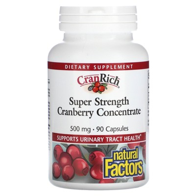 Natural Factors CranRich, Super Strength, Cranberry Concentrate, 500 mg, 90 Capsules