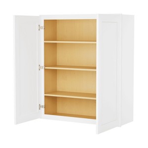 HOMLUX Easy-DIY 12 in D x 42 in H in Shaker White Ready to Assemble Wall Kitchen Cabinet 2 Doors-3 Shelves - 1 of 4