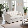 82" Velvet Sleeper Sofa Bed with Adjustable Backrest, Pull-Out Bed, Storage Pockets, and 2 Pillows for Living Room - 2 of 4