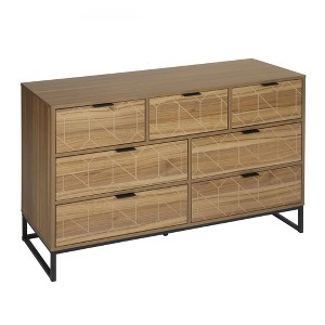 Okak Luxury Dresser w 6 Carving Drawer,Sturdy Metal Support,Storage Chest Cabinet w Gold Handles for Bedroom Organization Living Room Entryway - 1 of 4