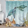 LunaLulinlk Sea Turtle Shower Curtain Ocean Beach Bathroom Curtain - 2 of 4