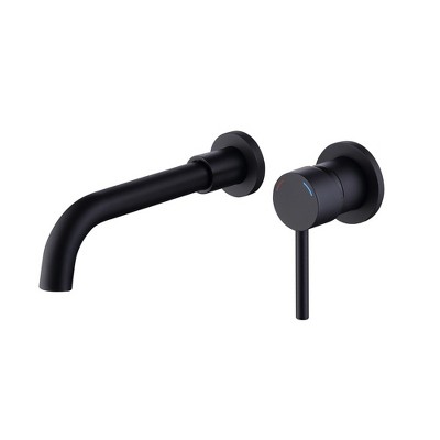 Wall Mount Faucet for Bathroom Sink or Bathtub, Single Handle 2 Holes Brass Rough-in Valve Included