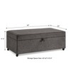 Modern Upholstered Storage Bench with 360° Swivel Casters, Linen/Faux Leather Bench with Hidden Storage, Coffee Table Ottoman - ModernLuxe - 3 of 4