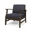 VYNXARIA Dark Gray Acacia Wood Club Chair - Weather Resistant, Slat Panel Design - 3 of 4