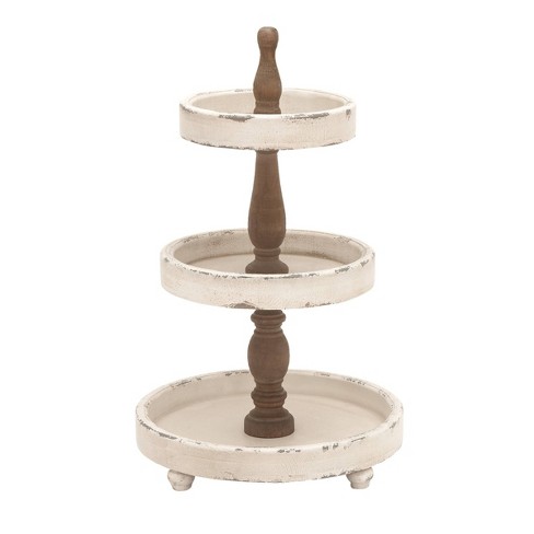 Nynelly Wood Tiered Serving Tray , 3 Tier Serving Stand, Wooden