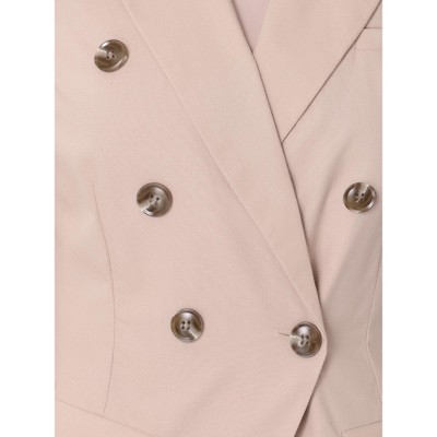 INSPIRE CHIC Women's Short Sleeve Double Breasted Work Office Blazer Light Pink X-Large — фото 5