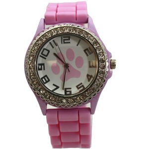 Olivia Pratt Every Day Silicone Paw and Rhinestones Colorful Women Watch - 1 of 3