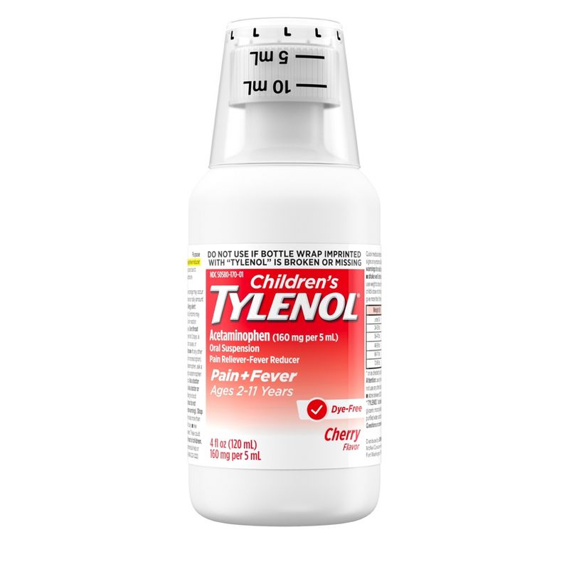 Children&#39;s Tylenol Dye-Free Pain + Fever Relief Liquid - Acetaminophen - Cherry - 4 fl oz, 3 of 10