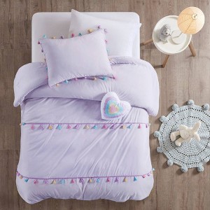 Mi Zone Full/Queen Jamie Tassel Comforter Set with Heart Shaped Throw Pillow Lavender - 1 of 4