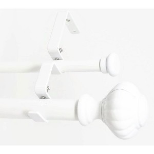 Urbanest Door Knob Flat Button 1-inch 5-8 inch Double Drapery Curtain Window Rod Set - 1 of 4