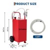 Portable Fuel Caddy with Manual Pump – Gas/Diesel Storage Tank with Wheels & 9.8Ft Hose for Cars, Lawn Mowers, ATVs & Boats(1-Pack) - 2 of 4