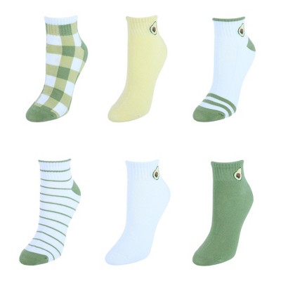CTM Women's Assorted Low-Cut Ribbed Comfortable Socks (6 Pair Pack)