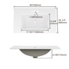 APRILSOUL Bathroom Vanity Sink Top with Three Holes, Ceramic Vanity Sink Top with Overflow, Drop in Bathroom Vessel Sink, Glossy White - 2 of 4