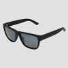 Men's Lifestyle Rubberized Rectangle Sunglasses with Polarized Lenses - All In Motion™ Black: Scratch-Resistant, UV Protection - 2 of 2