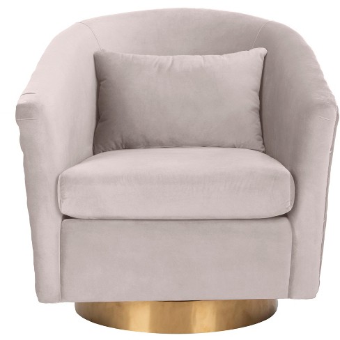 Clara Quilted Swivel Tub Chair Pale Taupe Safavieh