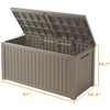 MAYEERTY 180 Gallon Large Capacity Outdoor Deck Box for Patio Furniture Cushions, Pillow with Wheels, Light Brown - 3 of 4