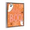 Stupell Industries Hey Boo Orange Halloween Ghosts Black Framed Floater Canvas Wall Art - 3 of 4
