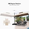 PURPLE LEAF 12ft Cantilever Outdoor Umbrella with Base Large Patio Hanging Double Top Square Offset Umbrella 360-degree Rotation - 4 of 4