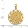 Black Bow Jewelry 14k Yellow or White Gold Round Filigree Miraculous Medal Pendant, 22mm - 4 of 4
