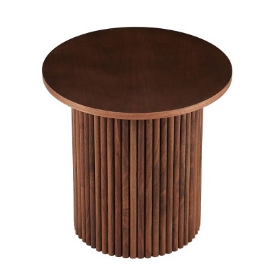 Entryway Console Table With Wood Veneer Tabletop, Round Coffee Table, Console Tables Modern With Metal Base, Console Tables Tall-Cuddlewood