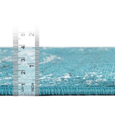 Serenity Blue 5' x 7' Easy-Care Synthetic Rectangular Rug