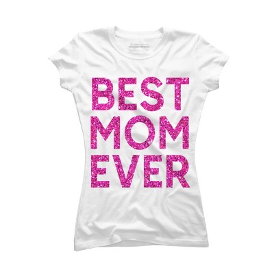 Junior's Design By Humans Best Mom Ever Confetti Text By MeowShop T-Shirt
