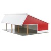 1/64 Red & White 64ft x 48ft Wooden Cattle Shed with Removeable Roof STA-223 - 2 of 4