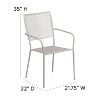Flash Furniture Commercial Grade Indoor-Outdoor Steel Patio Arm Chair with Square Back - 4 of 4