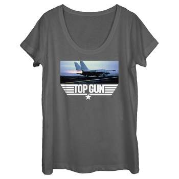Women's Top Gun Fighter Jet Ready for Takeoff Scoop Neck