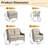 XIZZI 6 Pieces Furniture Set with Swivel Rocking Chairs, Furniture Sofa Set with Ottomans and Loveseat, Rattan Conversation Couch Set - 3 of 4