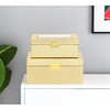 HomeRoots Set Of Two Gold Faux Leather And Mirrored Glass Jewelry Boxes - 2 of 4