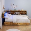 Okak Twin/Full Kids =Daybed Corner Bed Frame with Storage Bookcase & LED Light,Modern Bookcase Platform Bed,No Box Spring Needed - 2 of 4