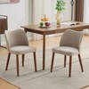 Dining Chair Set of 6, Linen Upholstered Dining Chair with Wood Legs, Wing Backrest, Wooden Kitchen Chair, Kitchen Chairs with Thick Cushions - 2 of 4