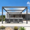 PURPLE LEAF Louvered Pergola Outdoor Aluminum Pergola with White Adjustable Rainproof Roof Grey Frame Hardtop Gazebo for Patio Deck Garden - 2 of 4