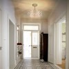LLHZSY 15" Modern 4-Light Crystal Semi Flush Mount Ceiling Lights Fixture-Gold/Chrome - 2 of 4