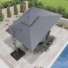 PURPLE LEAF Outdoor Cantilever Umbrellas with Base Large Patio Umbrella Offset Umbrella 360 Degree Rotation - 3 of 4