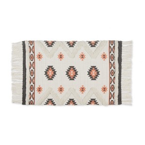 Design Imports Southwestern Textured Fringe - Gray & Blush - 2 X 3 Ft - 1 of 4