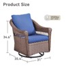 Buenhomino Outdoor Swivel Rocker Patio Chairs of 2 with Thick Cushions, Wicker Patio Furniture Set Swivel Rocking Glider Chairs with High Back - 3 of 4