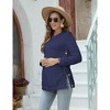 Coolmee Women's Maternity Cable Knit Tops Long Sleeve Split Side Crewneck Pregnancy Nursing Pullover Sweatshirt - 3 of 4
