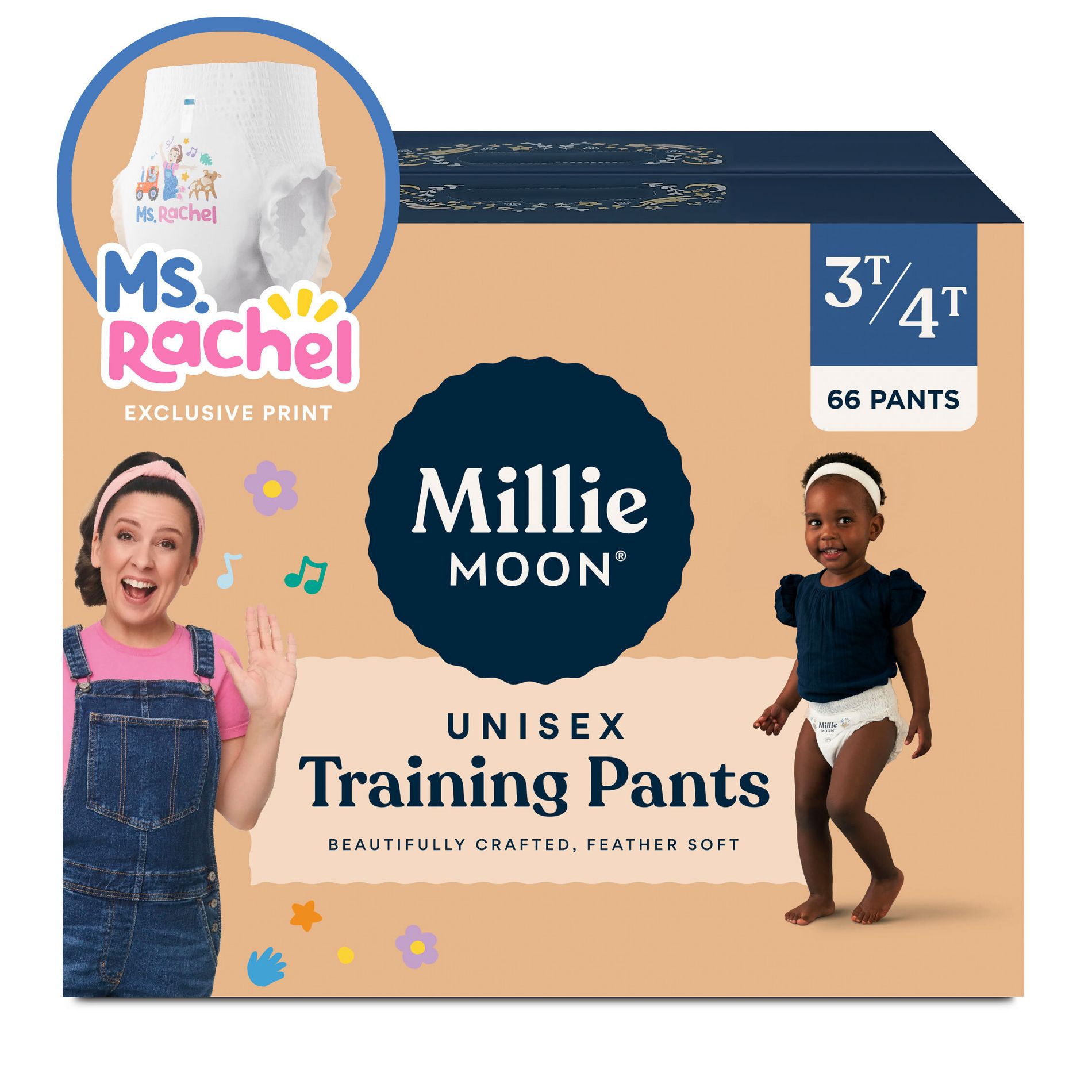 Millie Moon Ms Rachel Training Pants, Size 3T-4T - 66 Count
