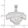Black Bow Jewelry 10k White Gold Wisconsin Badgers NCAA Medium Pendant - 2 of 3