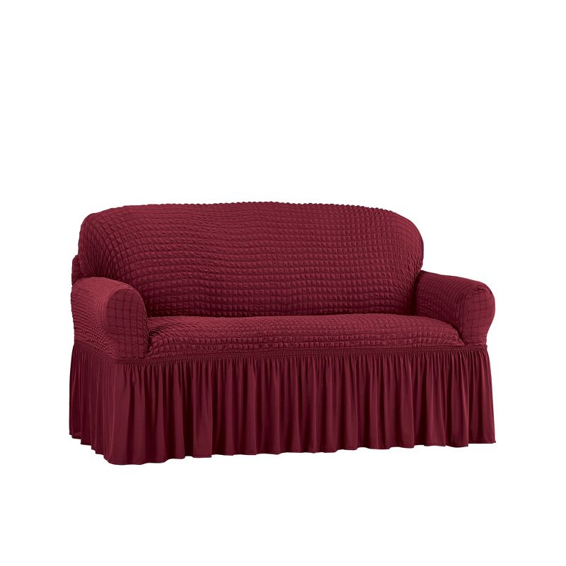 Collections Etc Textured Ruffled Slipcover, 1 of 4