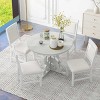 Dining Sets Round, Dining Sets 5 Piece, Dining Set Solid Wood With 16'' Leaf And 4 Upholstered Chairs, Extendable Dining Table Set-Cuddlewood - 2 of 4