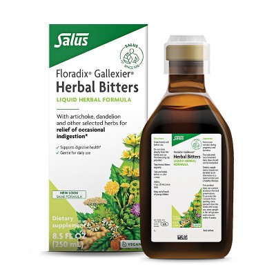 Floradix Gallexier Herbal Bitters - Digestive Support Supplement with Artichoke, Dandelion, Turmeric, Ginger & More - Vegan, Non-GMO - 8.5 fl oz