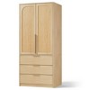 Wardrobe Closet, 69.5" Wooden Wardrobe Cabinet with 3 Drawers, Hanging Rod, 2 Rattan Doors Clothing Storage Cabinet for Bedroom, Large Capacity - 4 of 4