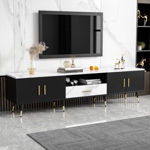 KTMBDW Modern TV Stand for 80 inch TV, TV Console Cabinet with Storage, Open Shelves Entertainment Center for Living Room and Bedroom - 1 of 4
